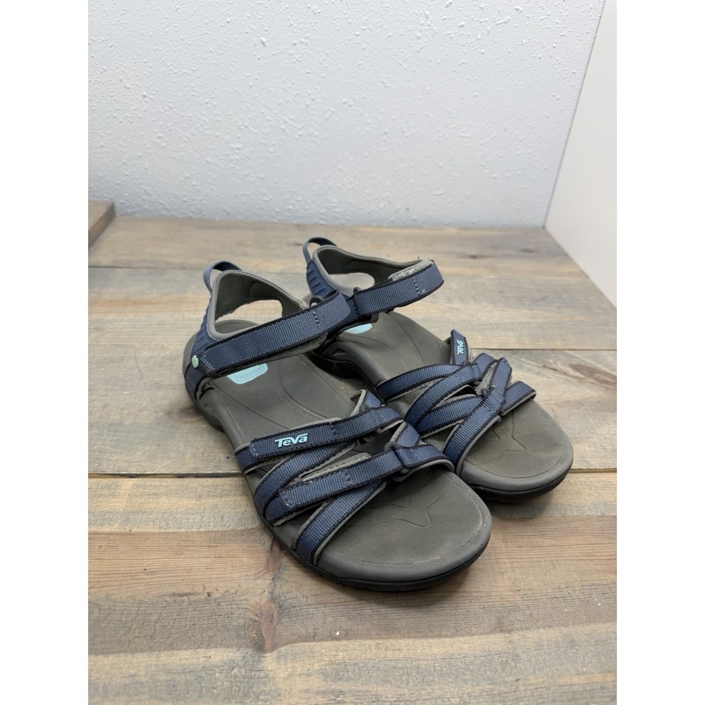 Teva Tirra Sport Sandals Women's 7 Blue Gray Hook Loop Hiking Water Shoes